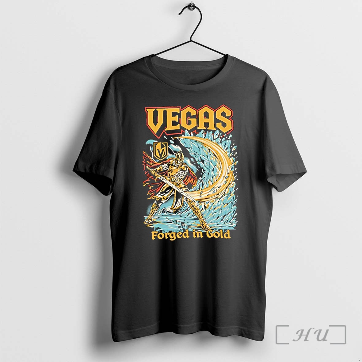 Officials Vegas Golden Knights Forged In Gold Graphic Premium T Shirts Sweater Hoodie