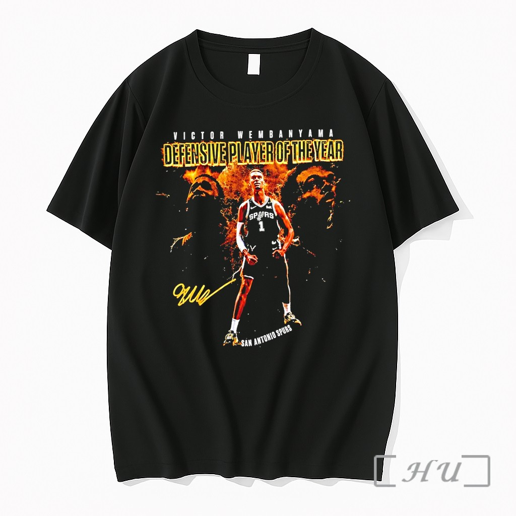 Officials Victor Wembanyama San Antonio Spurs Nba Defensive Player Of The Year Signature Premium T Shirts Sweater Hoodie