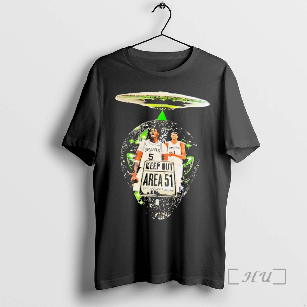 Officials Victor Wembanyama And Stephon Castle Ufo Keep Out Area 51 San Antonio Spurs Basketball 2026 Premium T Shirts Sweater Hoodie