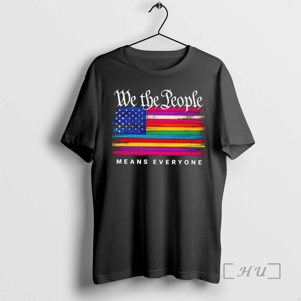 Officials We The People Pride Means Everyone Rainbow American Flag Premium T Shirts Sweater Hoodie