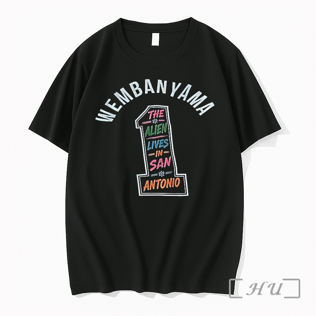 Officials Wembanyama The Alien Lives In San Antonio Spurs Basketball Nba 2026 Premium T Shirts Sweater Hoodie