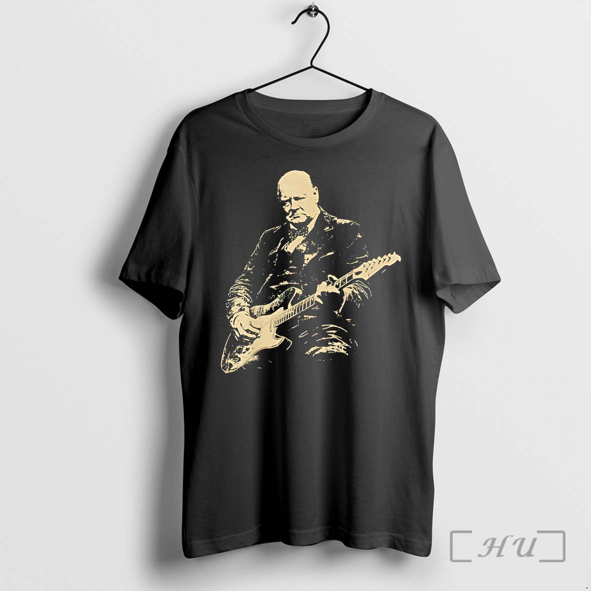 Officials Winston Churchill Playing Electric Guitar Vintage Premium T Shirts Sweater Hoodie