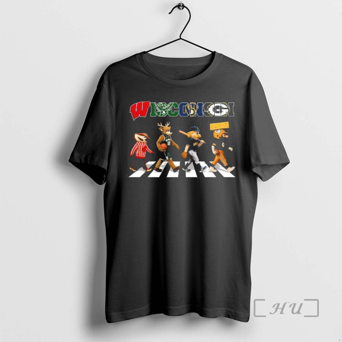 Officials Wisconsin All Sports Teams Mascot Walking Road Premium T Shirts Sweater Hoodie