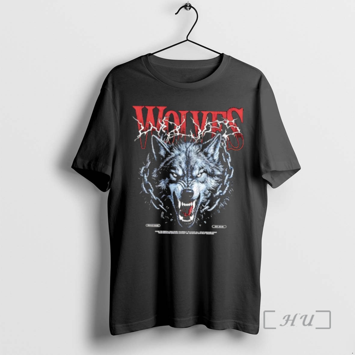 Officials Wolves Angry Gray Wolf Head Heavy Metal Chain Premium T Shirts Sweater Hoodie