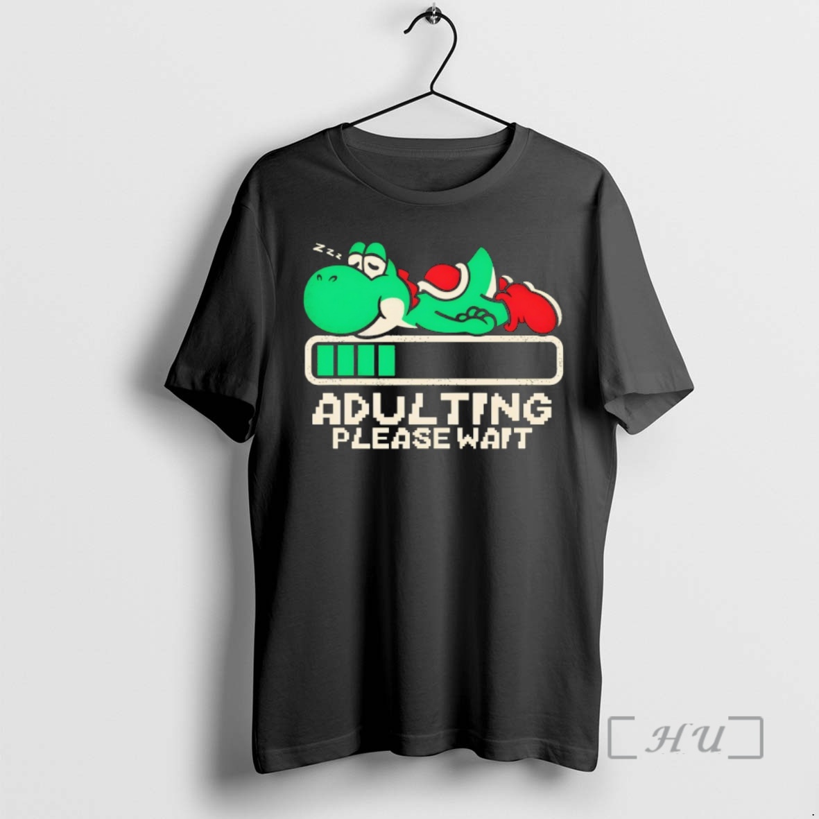 Officials Yoshi Super Mario World Adulting Please Wait Premium T Shirts Sweater Hoodie