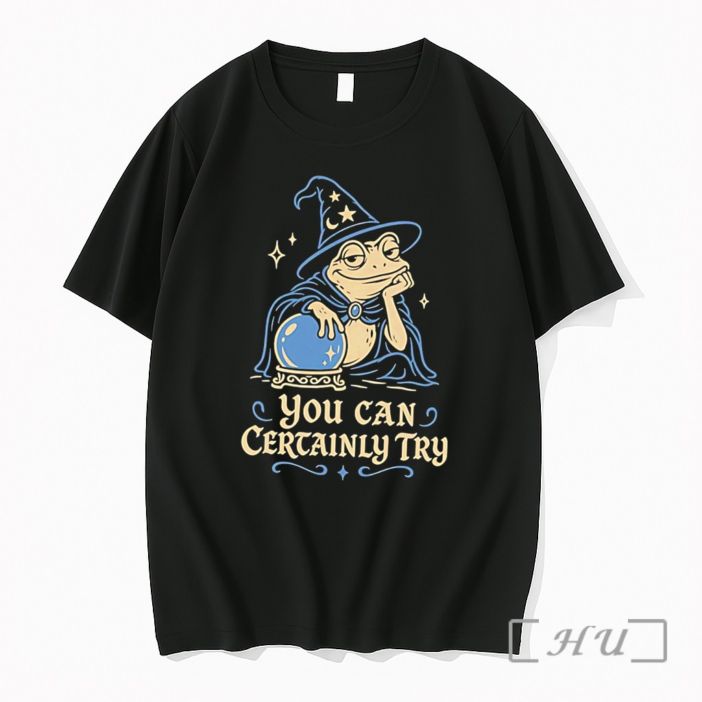 Officials You Can Certainly Try Frog Wizard Tee Premium T Shirts Sweater Hoodie