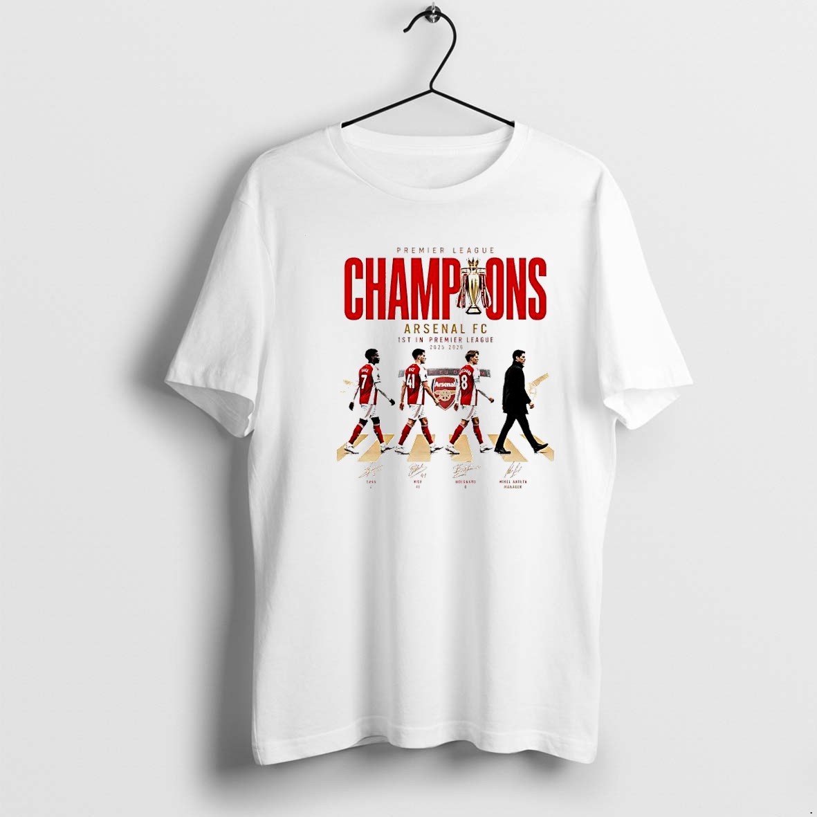 Original Arsenal Fc Premier League Champions 2025 2026 Player Signature Tshirts