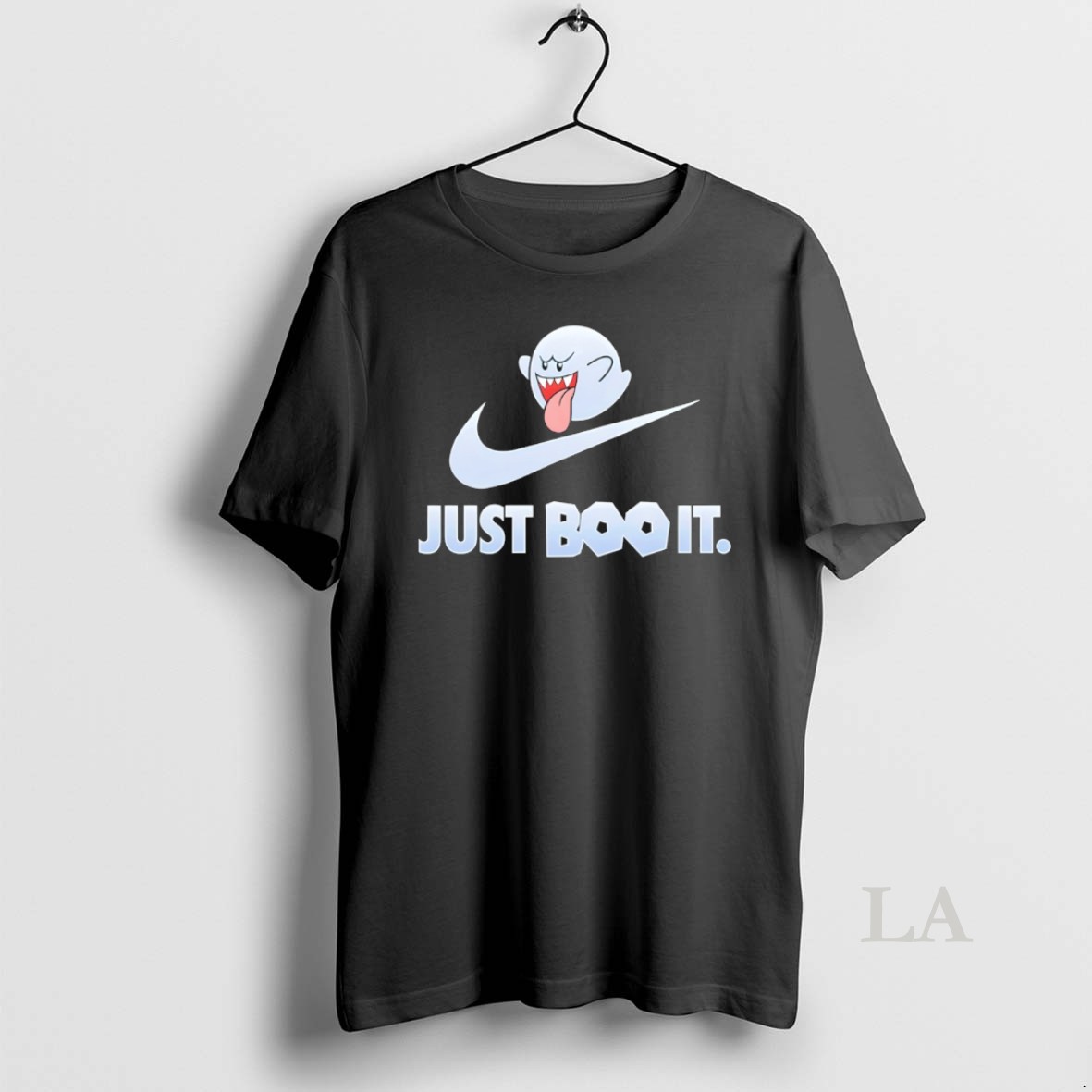 Original Boo From The Super Mario Games Just Boo It Nike Logo Shirt
