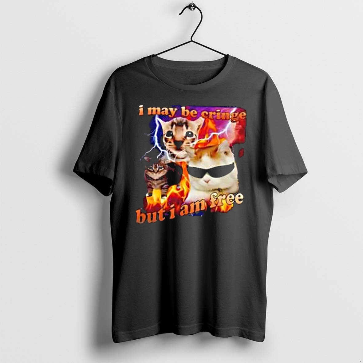 Original Cats Meme I May Be Cringe But I Am Free Tshirts