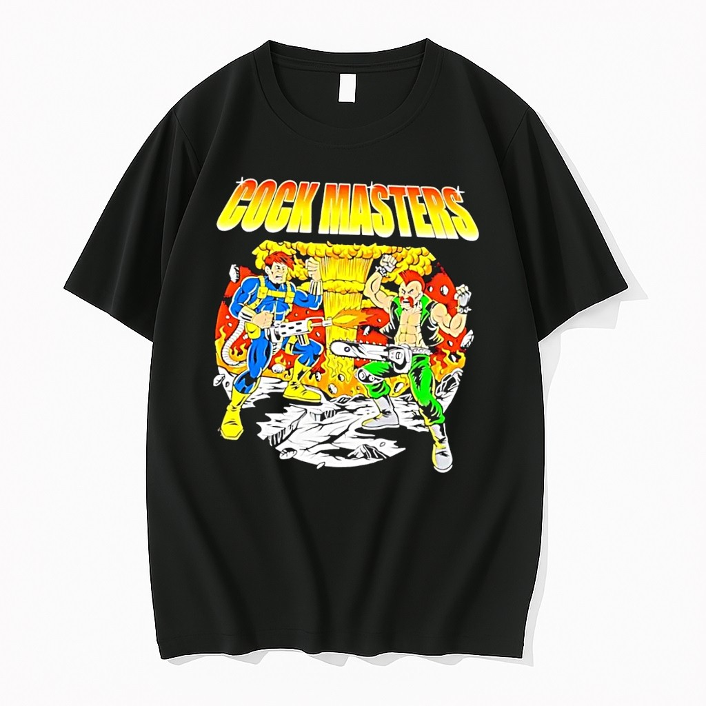 Original Cock Masters Classic Cartoon Black Tshirts