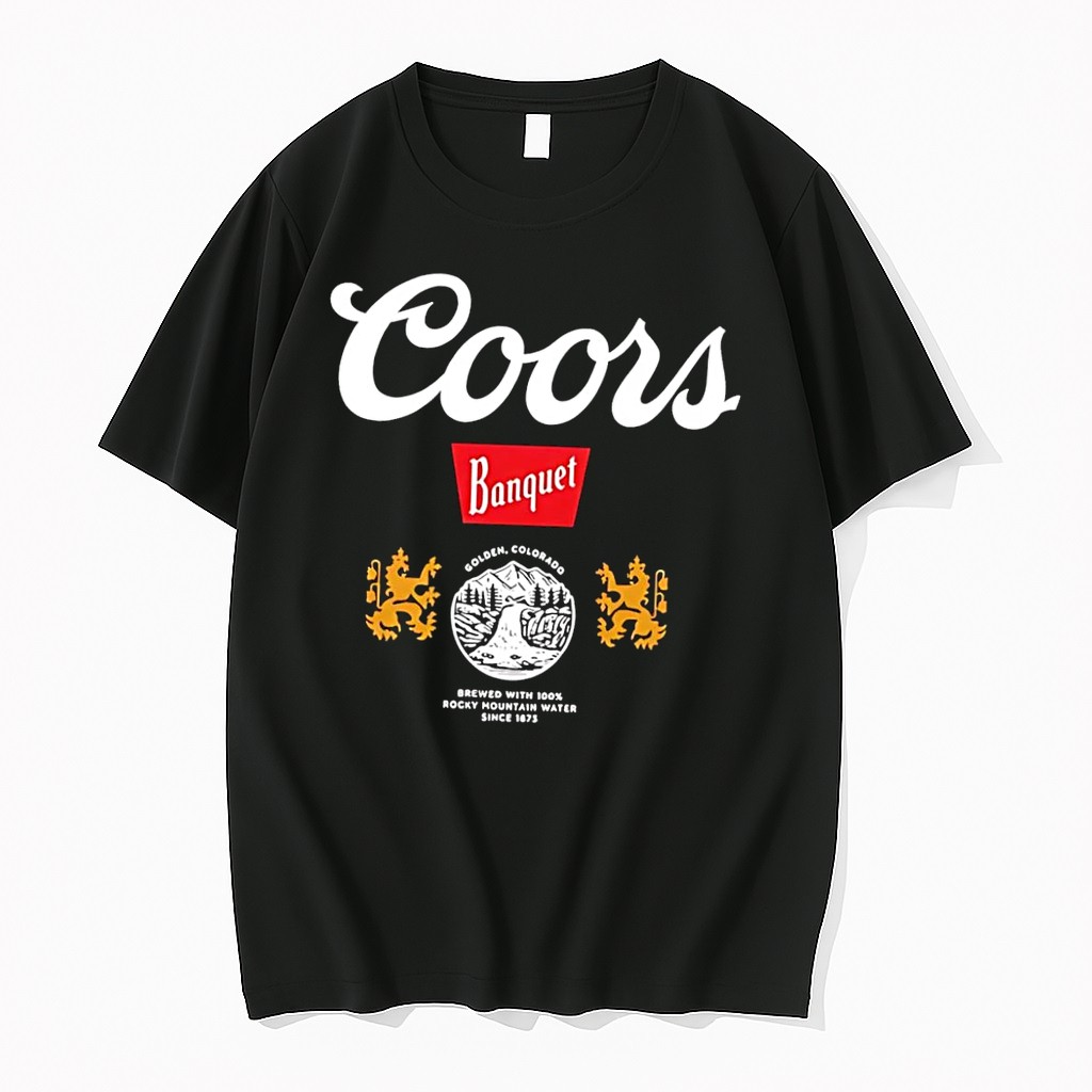 Original Coors Banquet Golden Colorado Brewed With 100 Rocky Mountain Water Since 1873 Black Tshirts