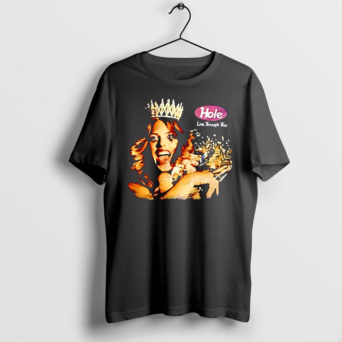 Original Courtney Love Hole Live Through This 1994 Alternative Rock Music Band Album Fan Black Tshirts
