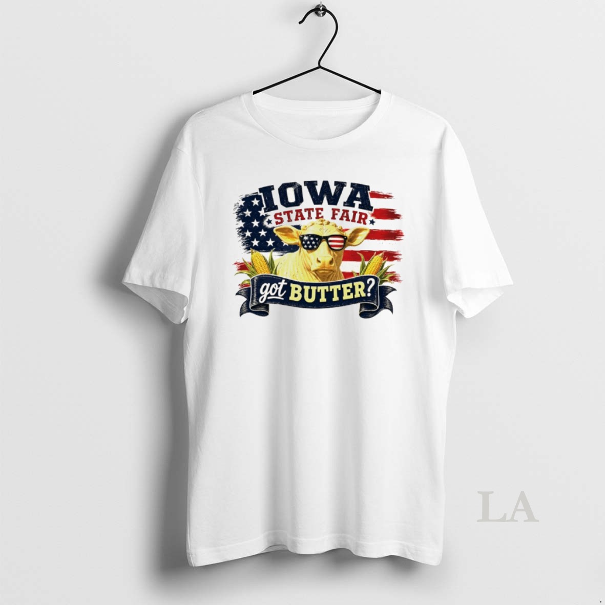 Original Cow Jowa State Fair Got Butter American Flag 4th Of July Shirt