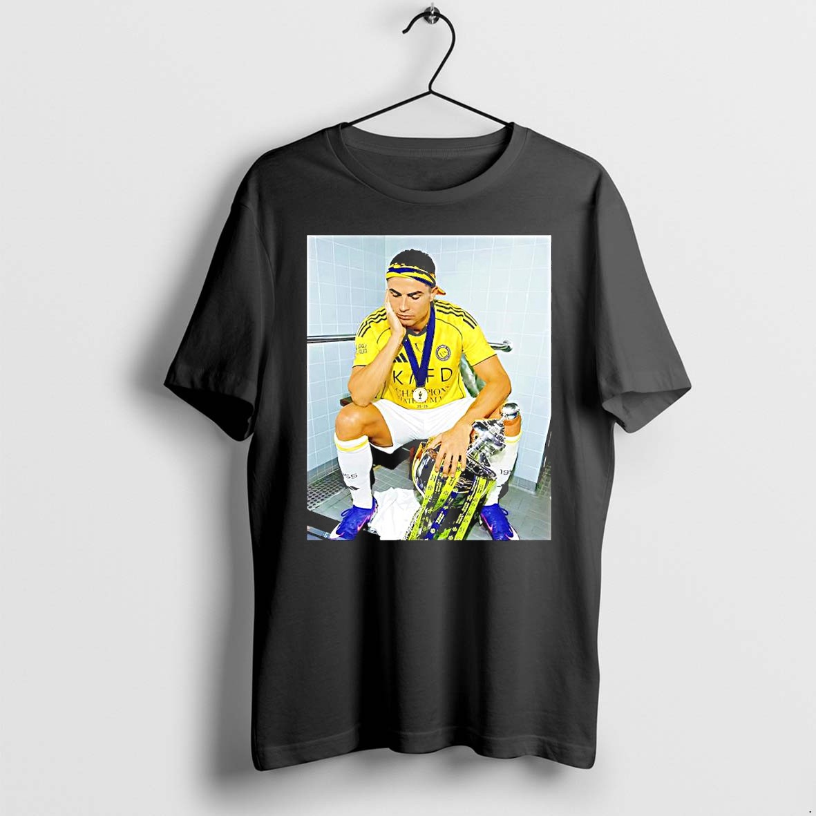 Original Cristiano Ronaldo Al Nassr Champion 2026 Trophy Football Parody Tshirts