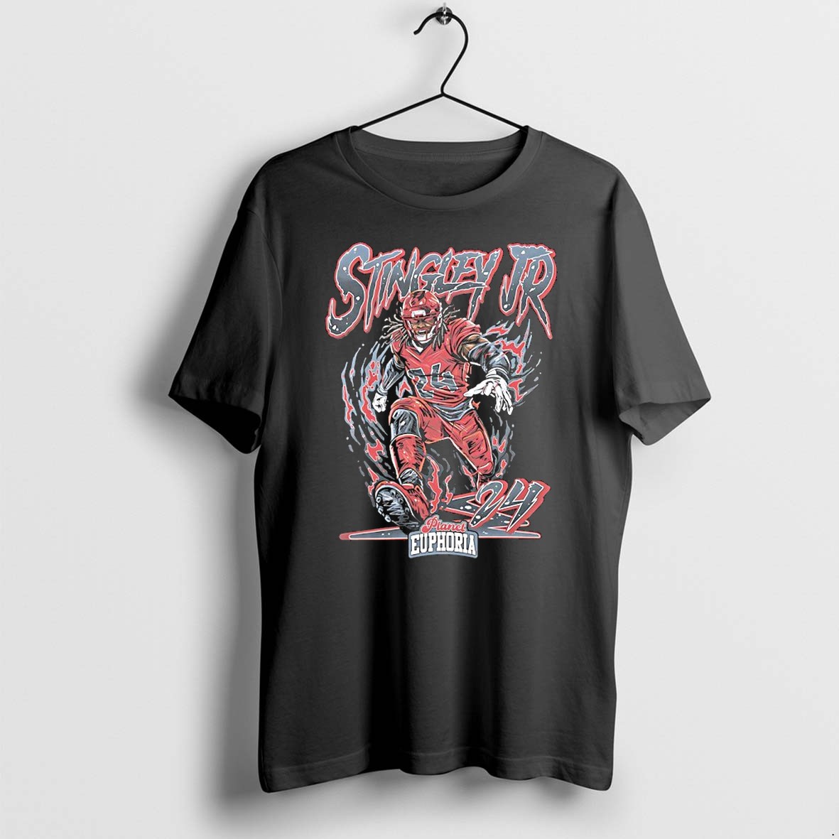 Original Derek Stingley Jr 24 Houston Texans Football Flame Comic Tshirts