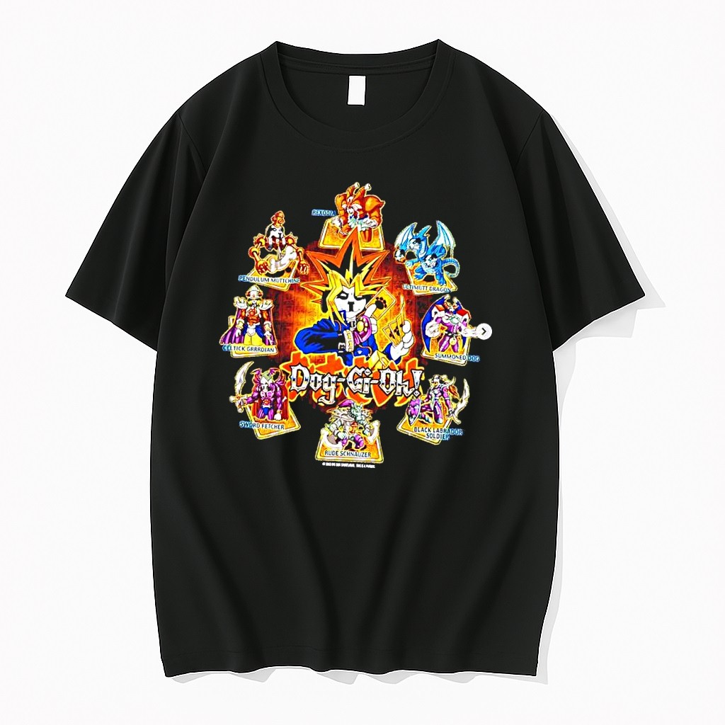 Original Dog Gi Oh Cartoon Dog Monsters Yu Gi Oh Parody Tshirts