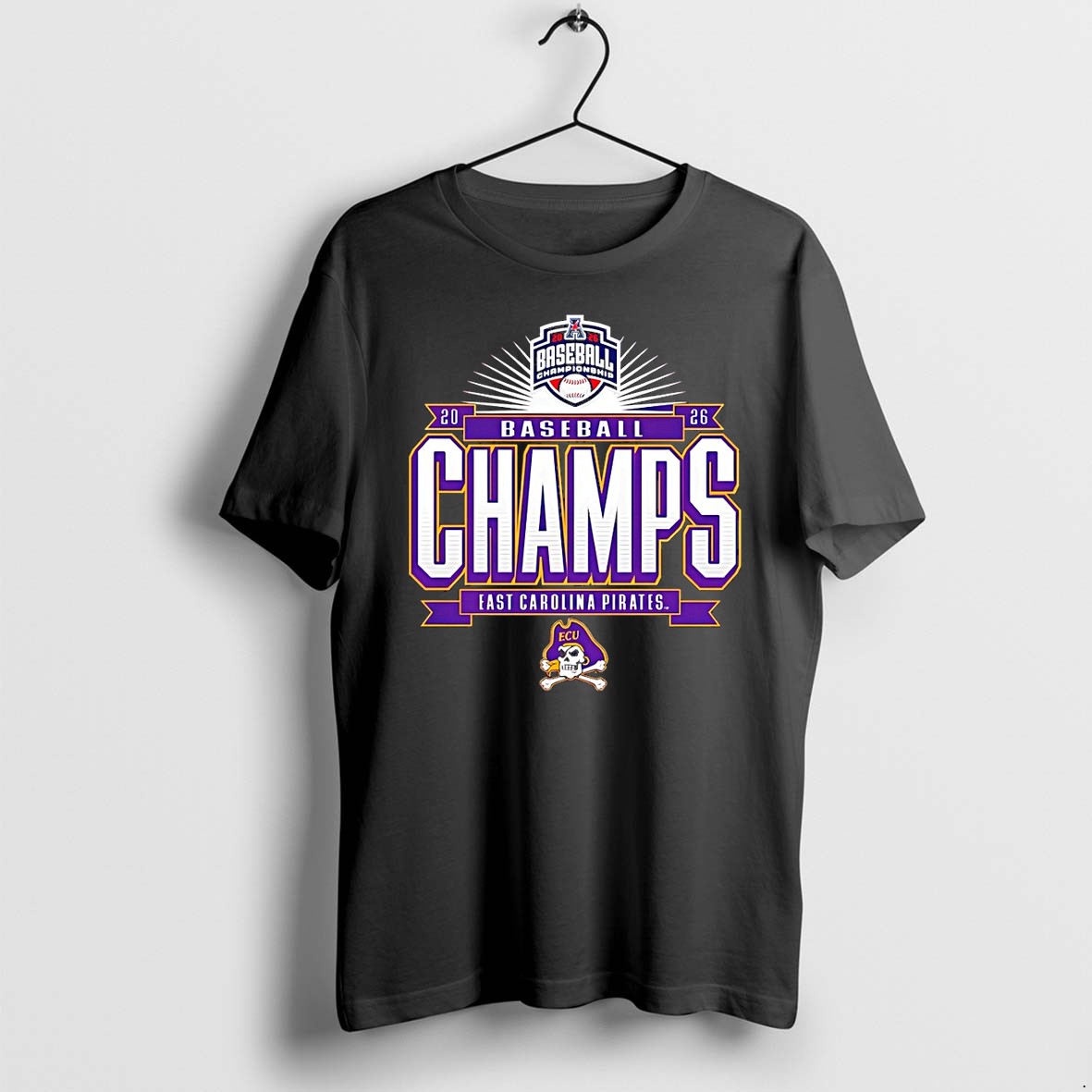 Original East Carolina Pirates 2026 American Conference Baseball Champions 2026 Tshirts