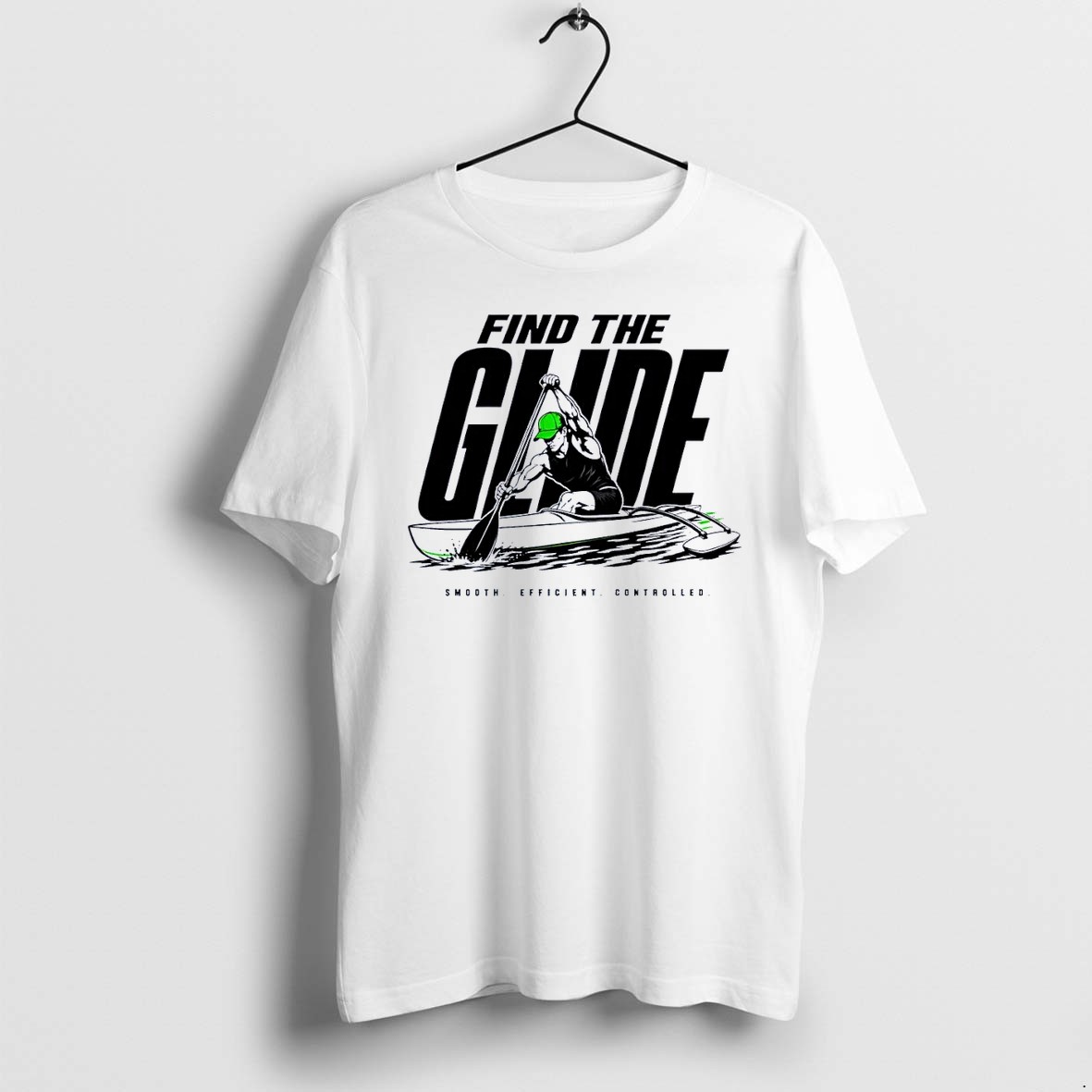 Original Find The Glide Outrigger Canoe Paddler Green Cap Smooth Efficient Controlled Road To 2026 Watersports White Tshirts