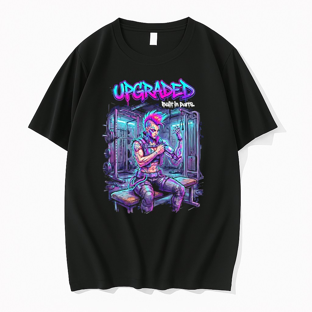 Original Girl Cyberpunk Upgraded Built In Parts Tshirts