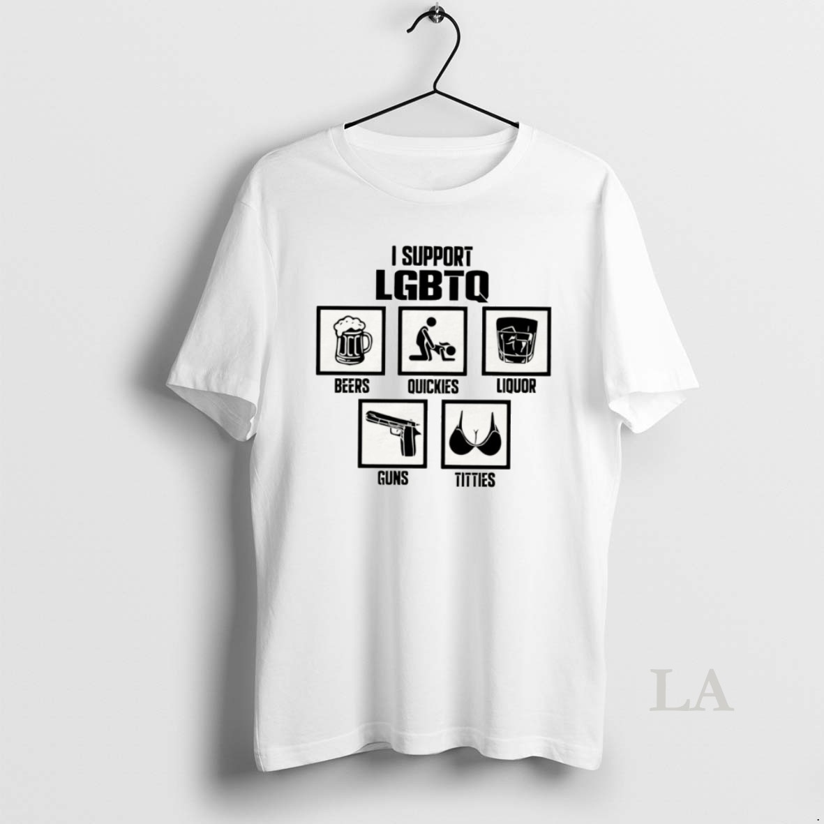 Original I Support Lgbtq Beers Quickies Liquor Guns Titties Pride Month Graphic Shirt