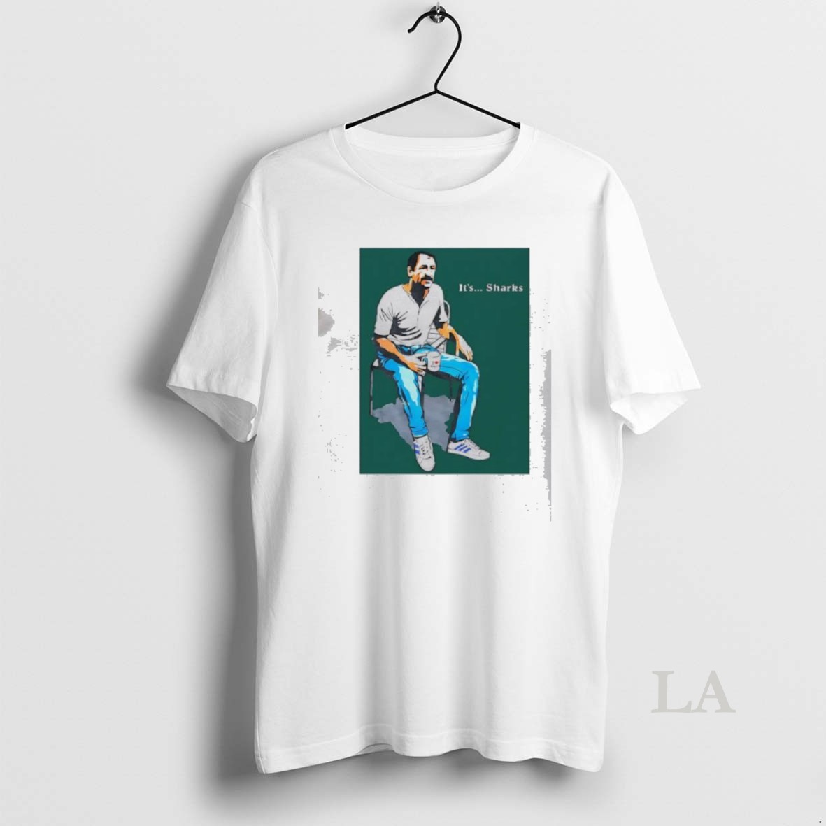 Original Its Sharks Man Sitting With Coffee Shirt