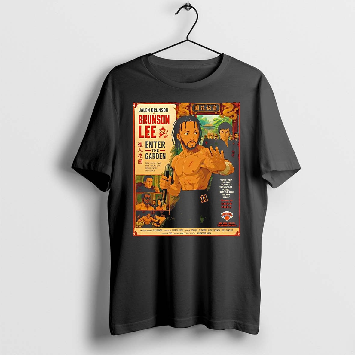 Original Jalen Brunson Brunson Lee Enter The Garden New York Knicks Kung Fu Movie Tshirts