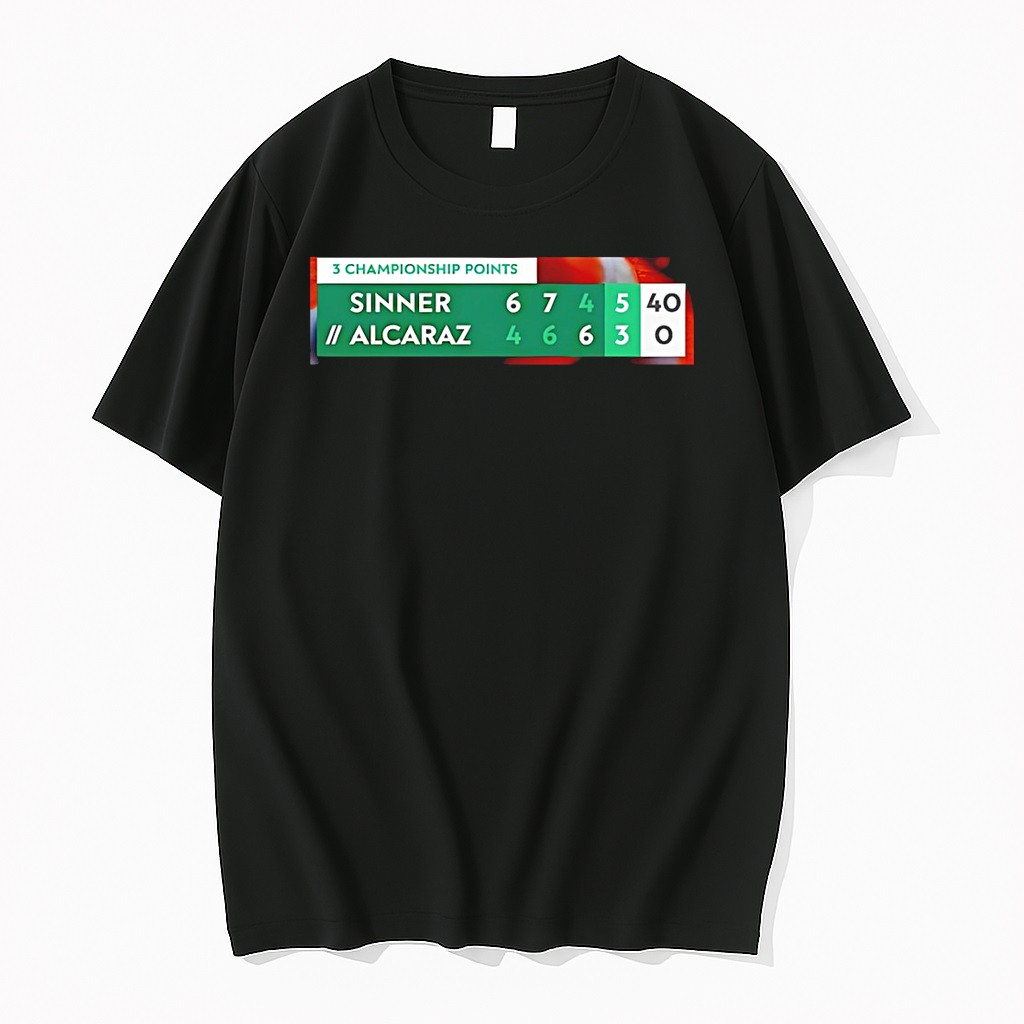 Original Jannik Sinner And Carlos Alcaraz 3 Championship Points 2026 Tshirts