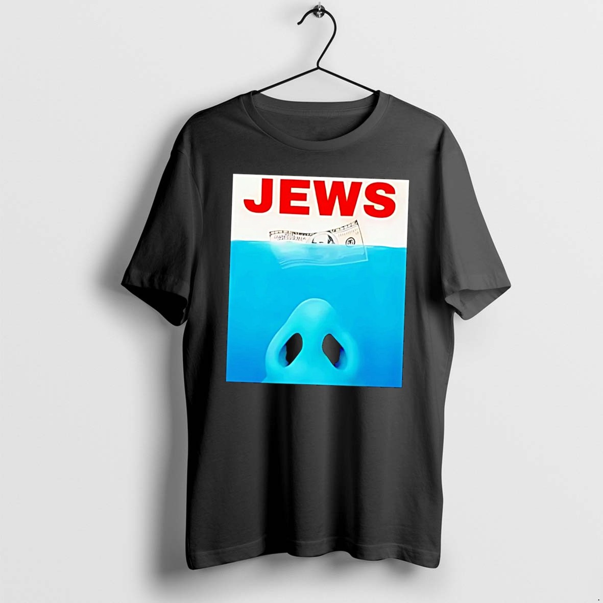 Original Jaws X Jews Dolar Black Tshirts