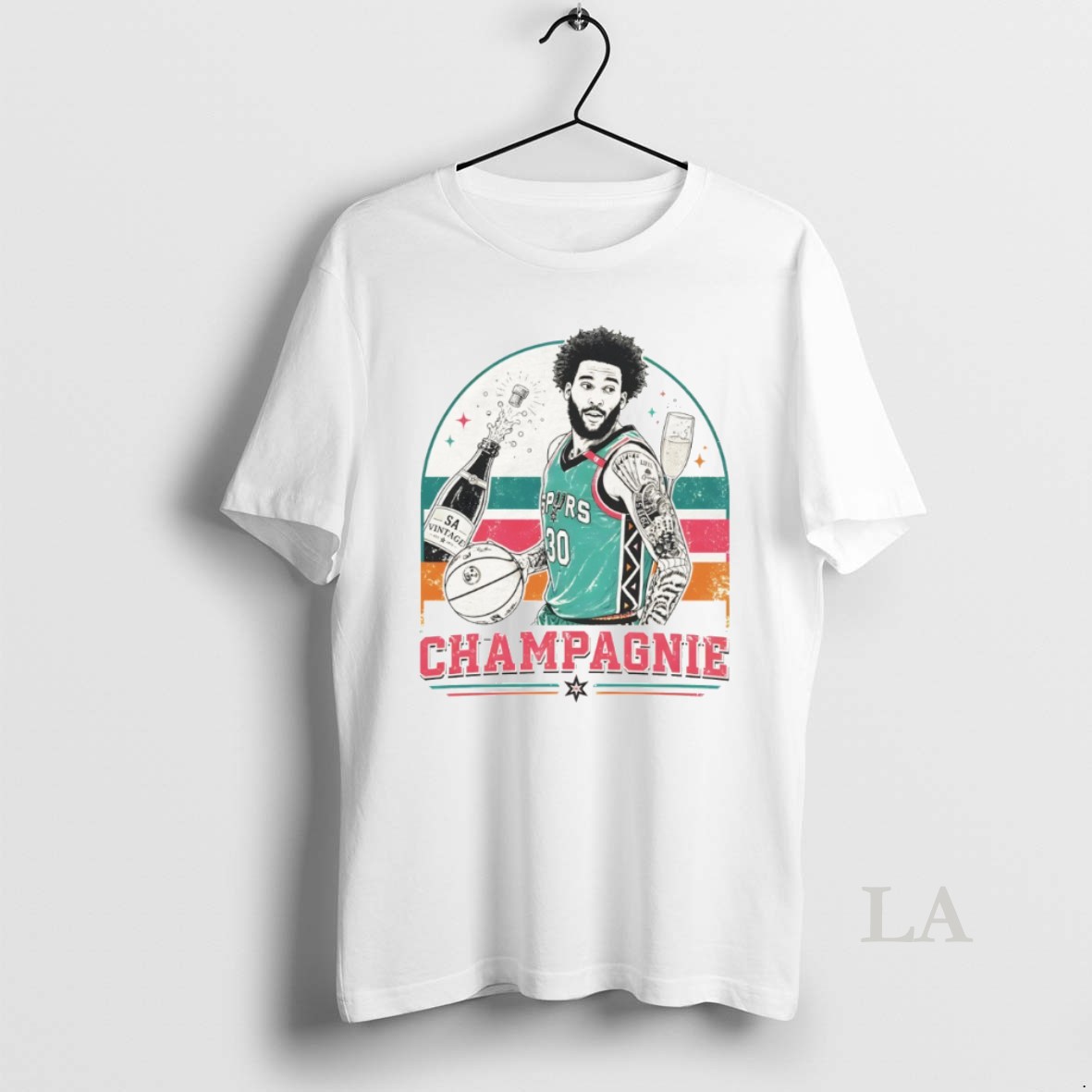 Original Julian Champagnie San Antonio Spurs Basketball Champagnie 90s Style Shirt