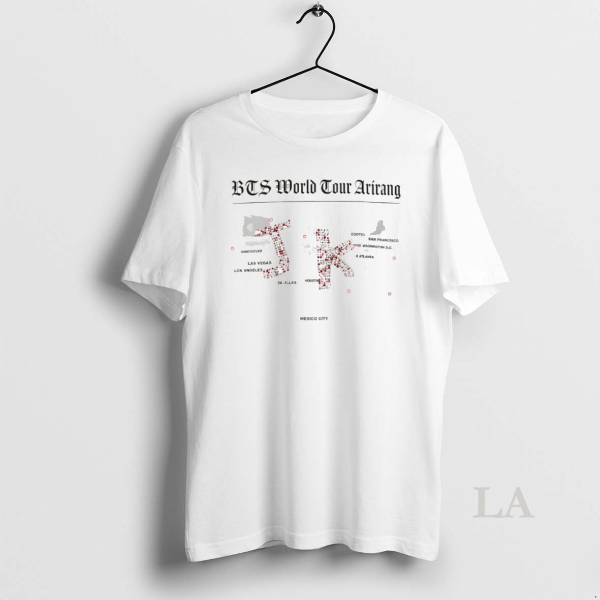 Original Jungkook Bts World Tour Arirang Jk Map 2026 Shirt