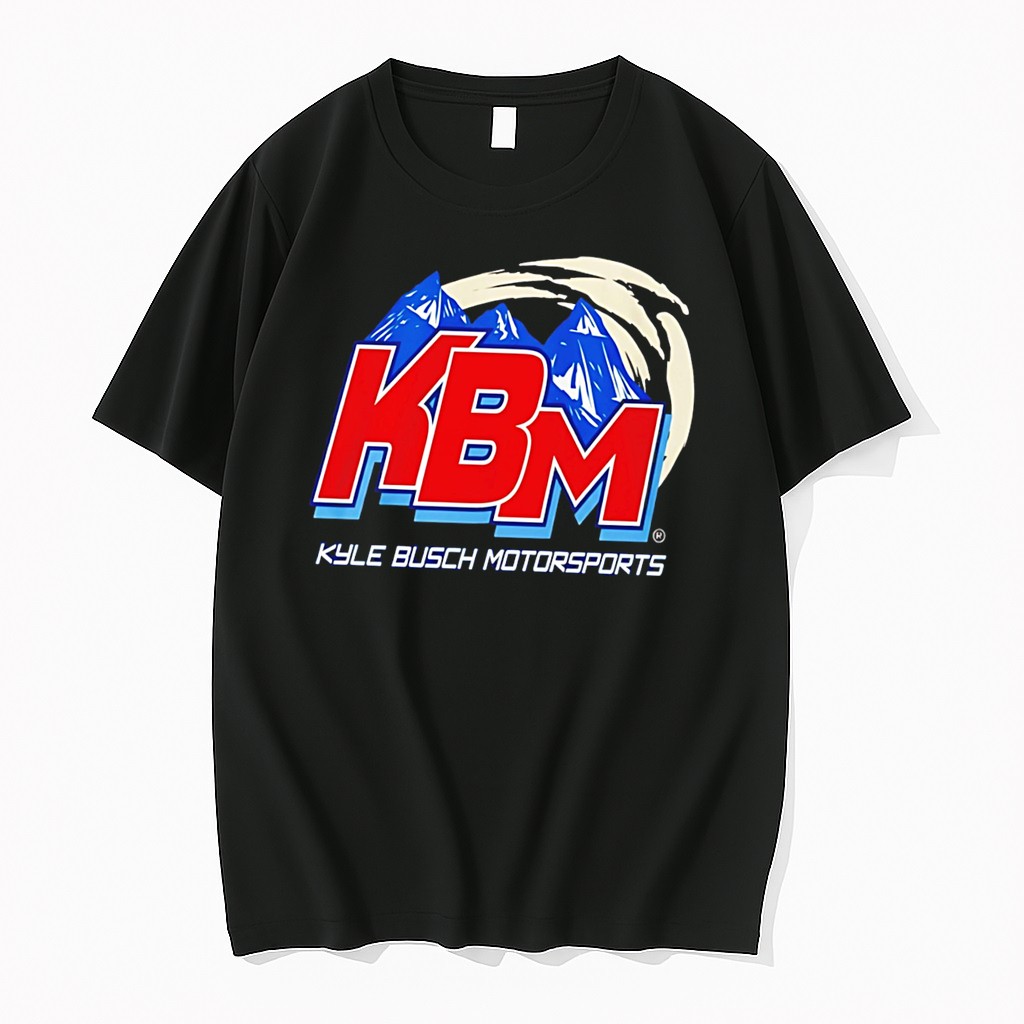 Original Kbm Kyle Busch Motorsports Mountain Logo Racing Tee Tshirts