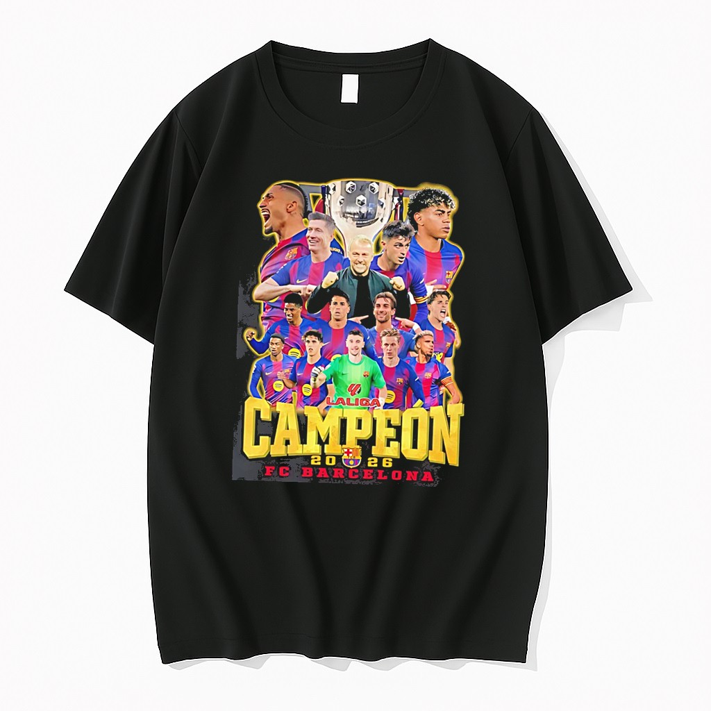 Original Laliga Campeon 2026 Fc Barcelona Champions Tee Tshirts