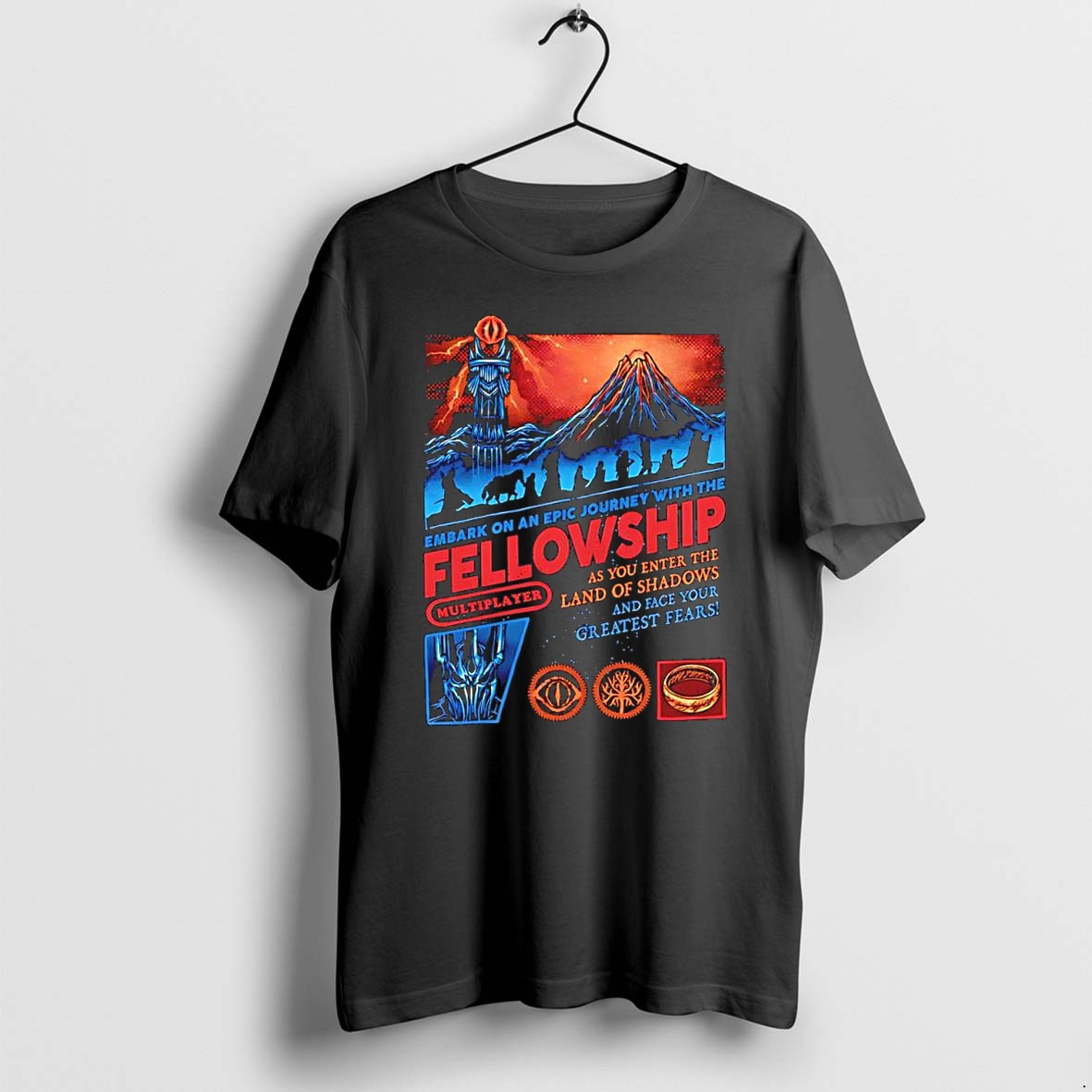 Original Lord Of The Rings Fellowship Multiplayer Journey Mount Doom Tshirts