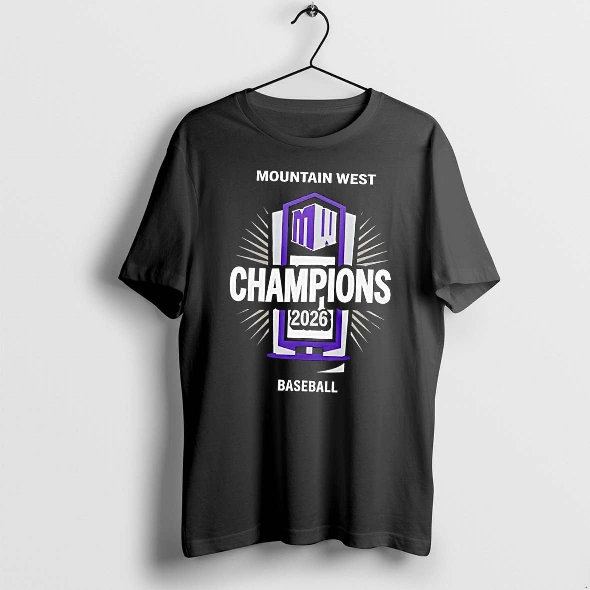 Original Mountain West Champions 2026 Baseball Mw Logo Fan Black Tshirts