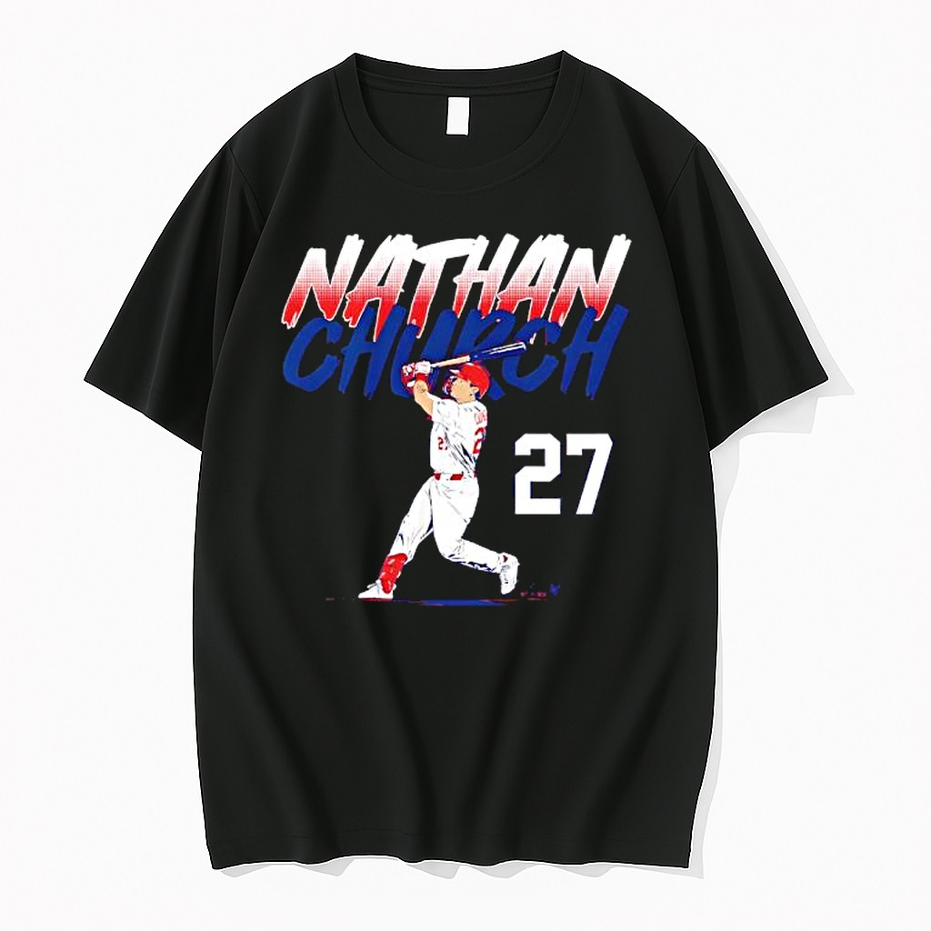 Original Nathan Church Slugger Swing Number St Louis Cardinals Tshirts