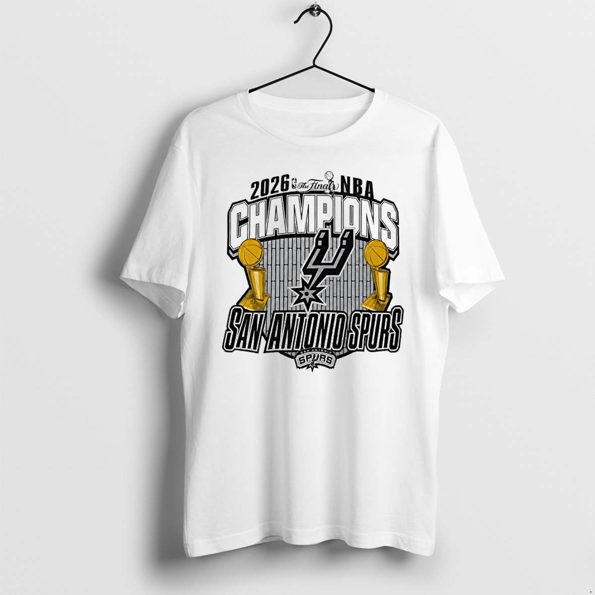 Original San Antonio Spurs 2026 Nba Finals Champions Trophy Graphic Tshirts