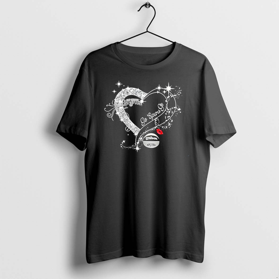 Original San Antonio Spurs Go Spurs Go Heart Diamond Logo Tshirts