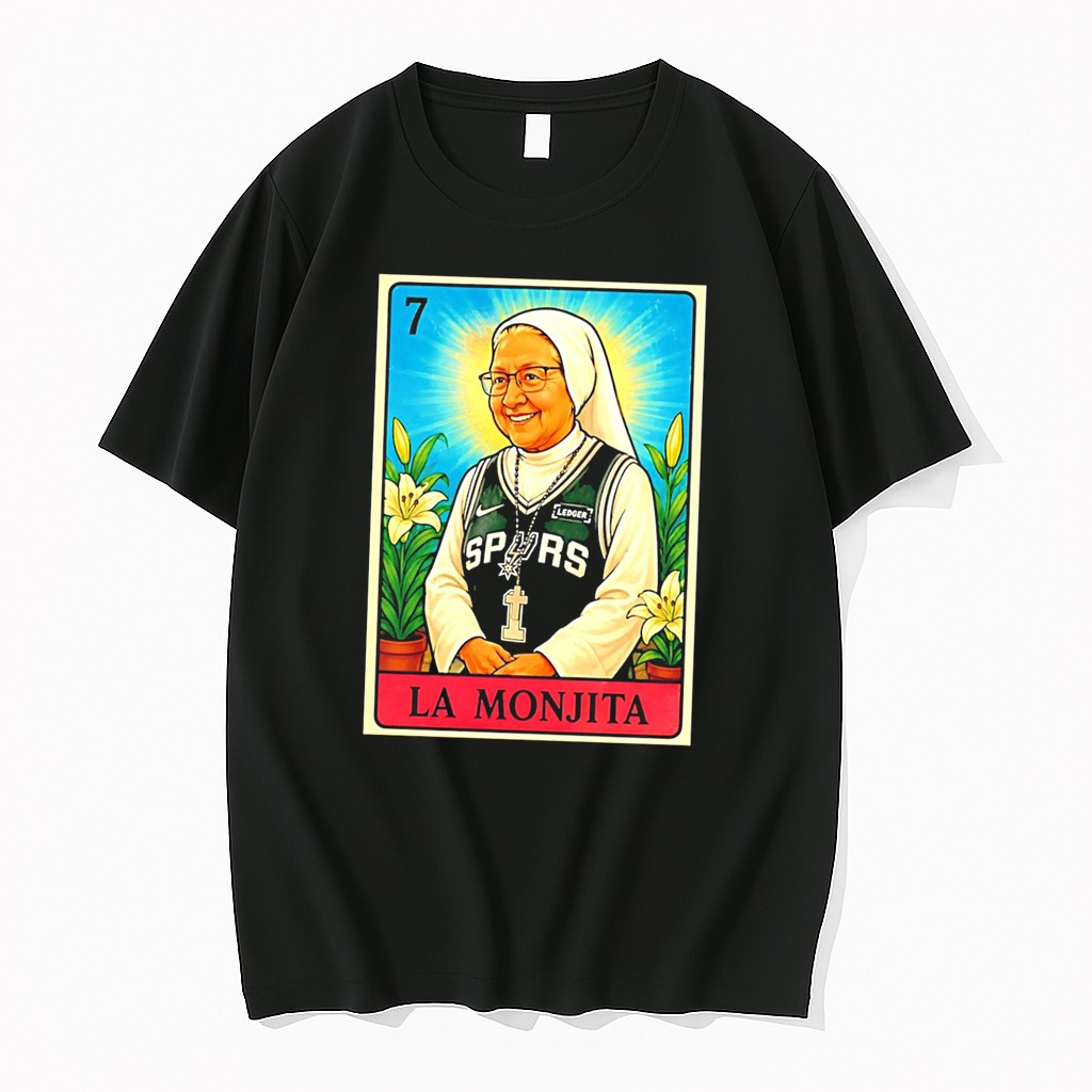 Original San Antonio Spurs Monk La Monjita Cards Tee Tshirts