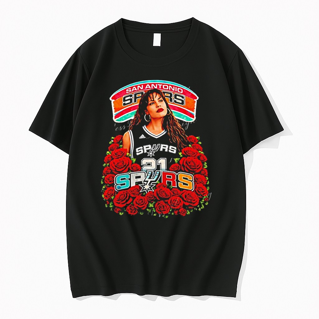 Original Selena San Antonio Spurs Basketball Go Spurs Go Roses Tshirts