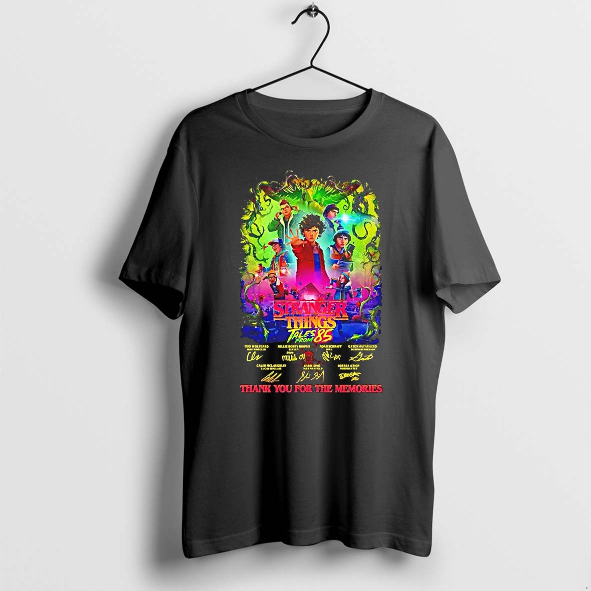 Original Stranger Things Tales From 85 Cast Signatures Character Art Tshirts