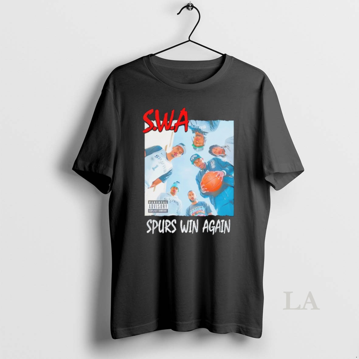 Original Swa Spurs Win Again Straight Outta Compton X San Antonio Spurs Basketball Sp Parental Advisory Explicit Content Shirt