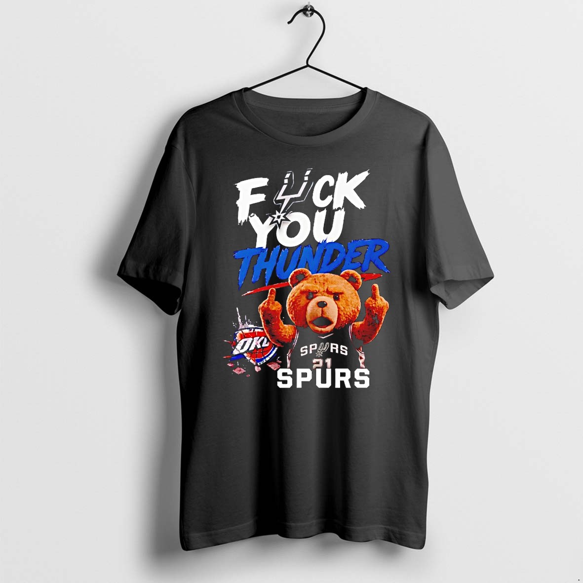 Original Teddy Bear Middle Finger Fuck You Thunder Okc Thunder Nba 2026 Tshirts