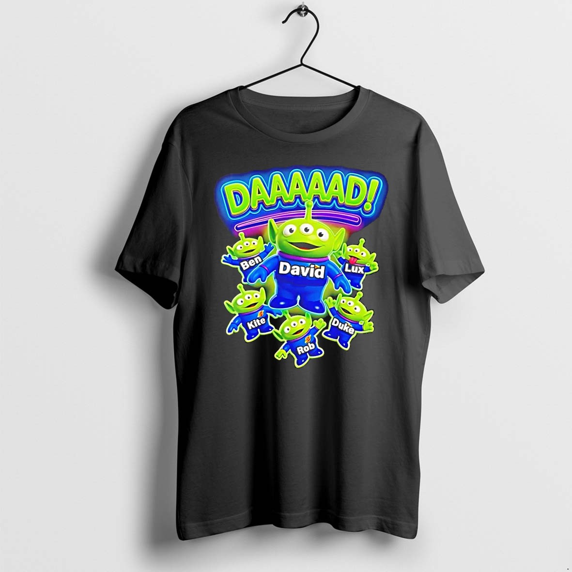 Original Toy Story Little Green Men Aliens Daaaad Personalized Dad Tshirts