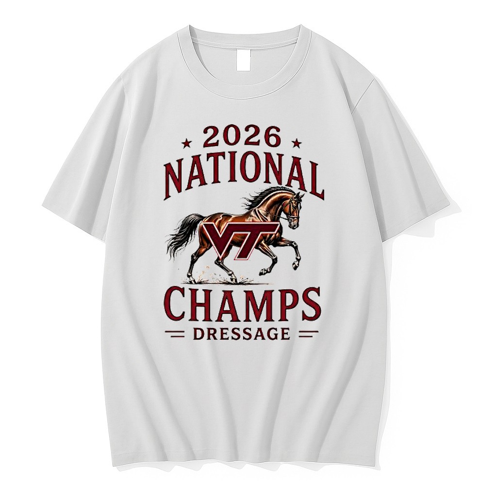 Original Virginia Tech Ncaa 026 National Champs Dressage Horse Tshirts