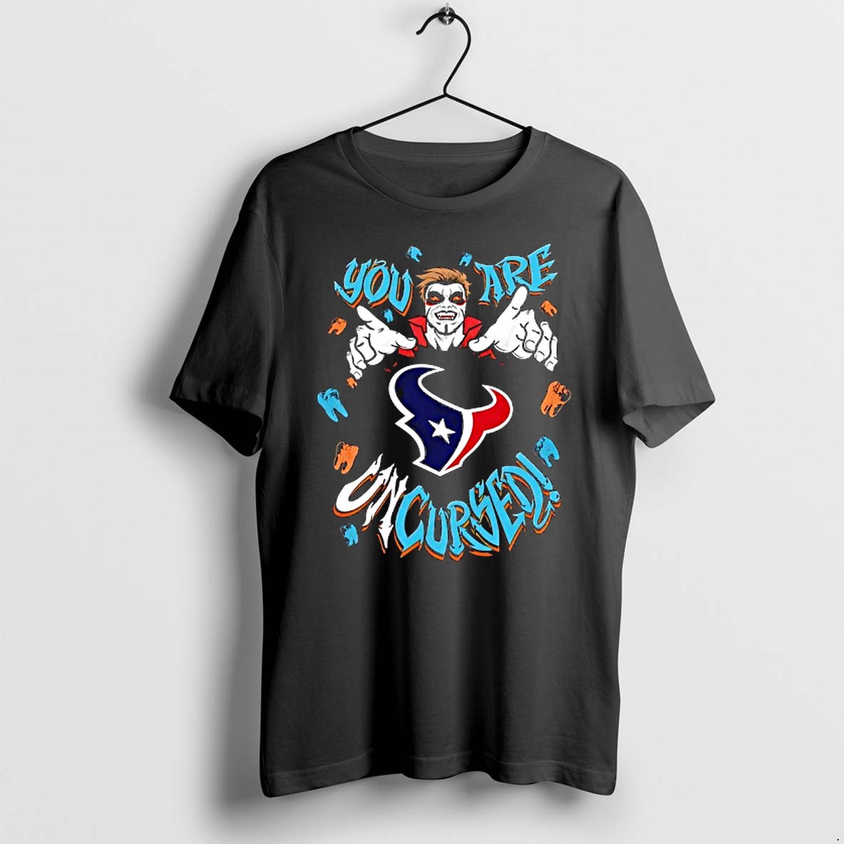 Original Wwe Drops Danhausen X Houston Texans You Are Uncursed Tshirts