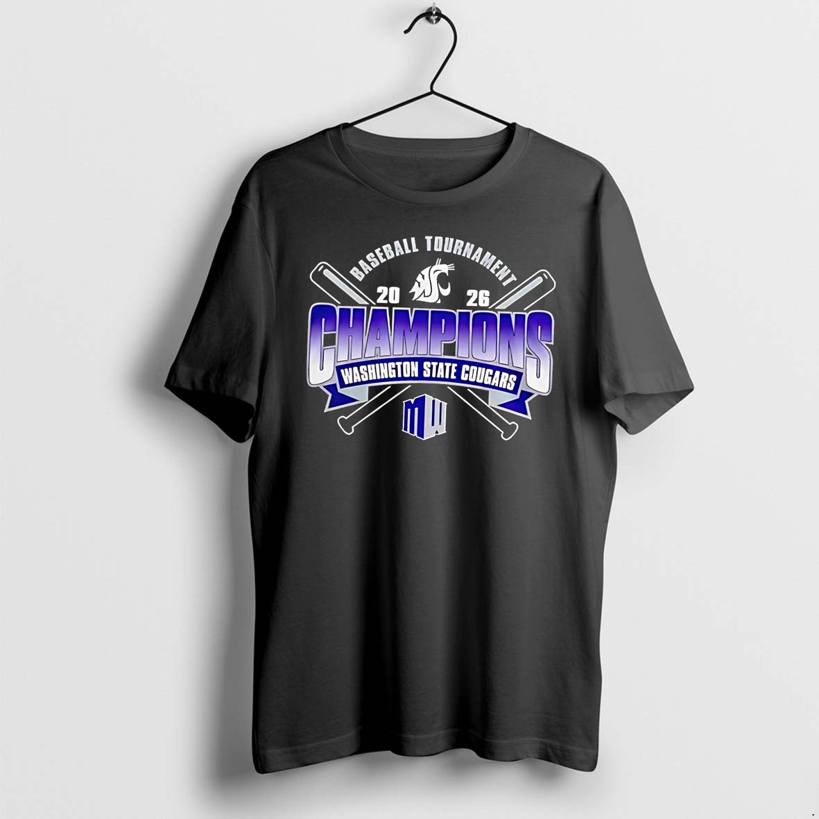 Original Washington State Cougars 2026 Baseball Tournament Champions Mw Black Tshirts