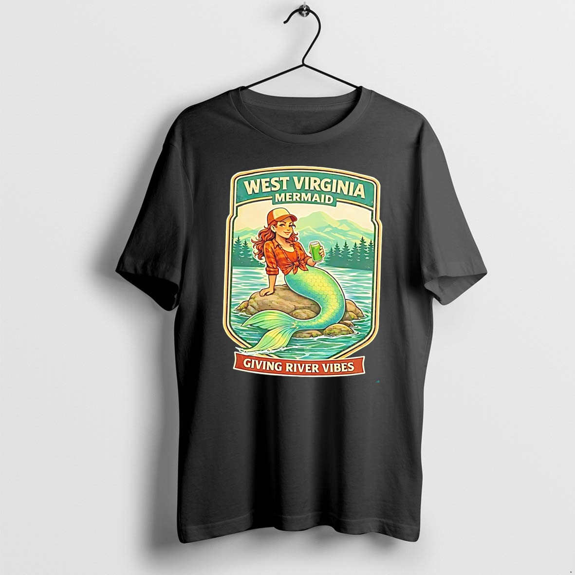 Original West Virginia Mermaid Giving River Vibes Mermaid Tee Tshirts