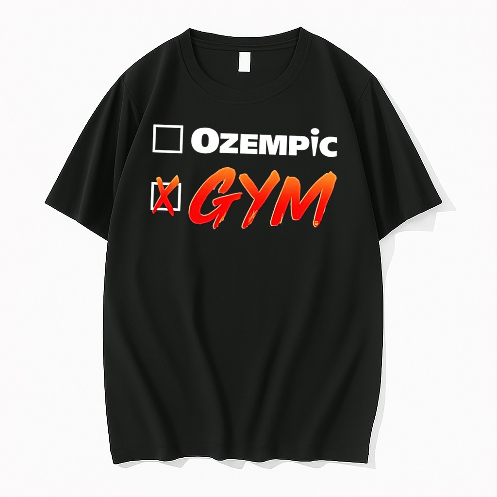 Original X Gym No Ozempic Black Tshirts