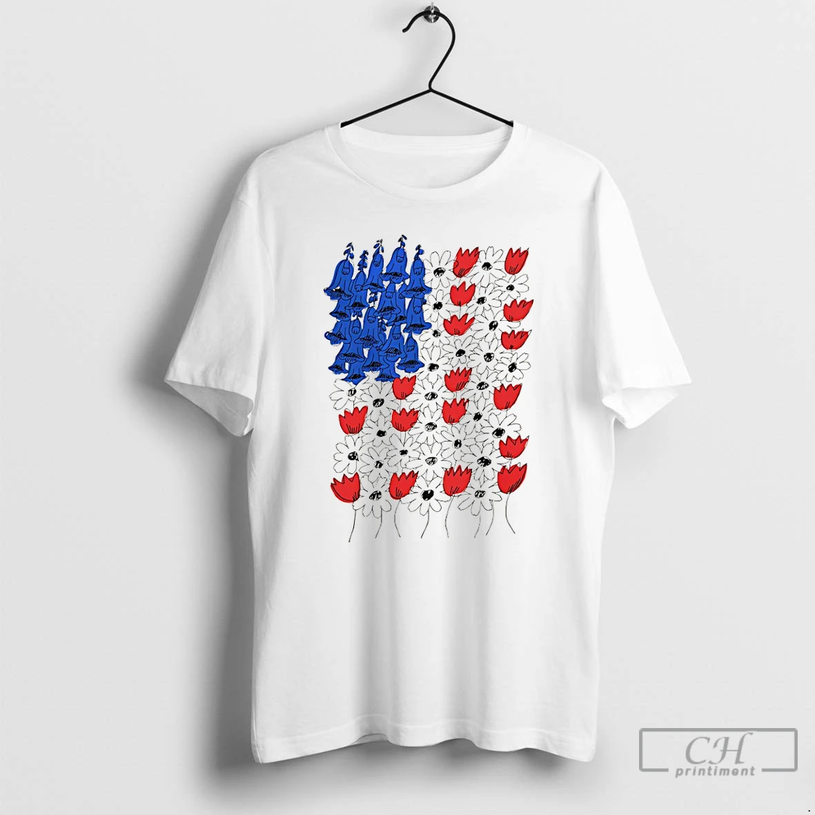 Premium Fourth Of July Foxglove Daisy Tulip No Words Subtle F Trump Usa 250 Birthday T Shirts Sweater Hoodie