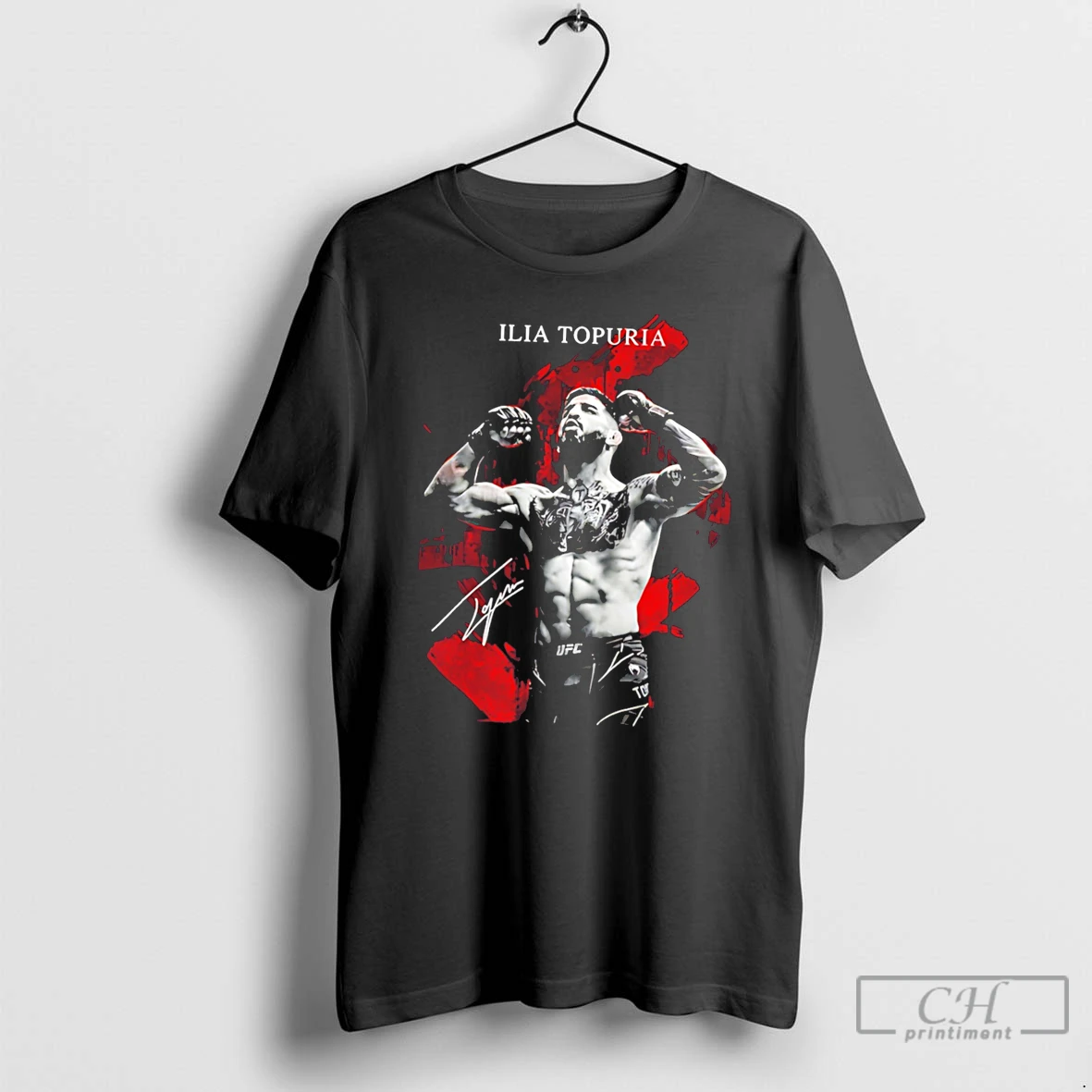 Premium Ilia Topuria Ufc Fighter Signature Graphic Tee T Shirts Sweater Hoodie